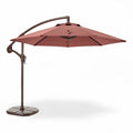 Hangende parasol 300 x 300 x 250cm in bordeaux met aluminium frame