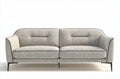 Tweed bank met metalen poten en royale zithouding 180 x 90 x 85cm