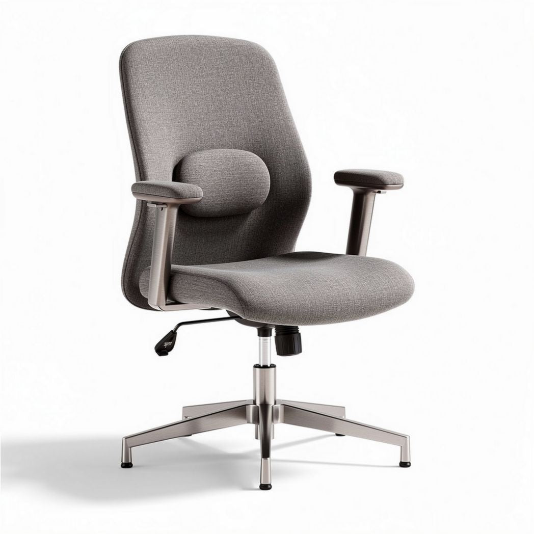 Ergonomische bureaustoel met gestoffeerde zitting en verstelbare armleuningen grijs 60 x 60 x 100cm