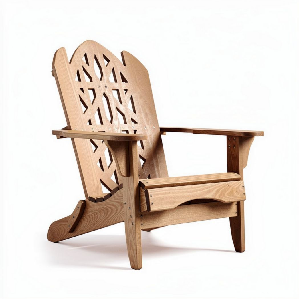 Houten Adirondack stoel met open rugleuning 80 x 70 x 90cm naturel
