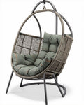 Hangstoel met kussens van geweven materiaal in groen 100 x 80 x 120cm