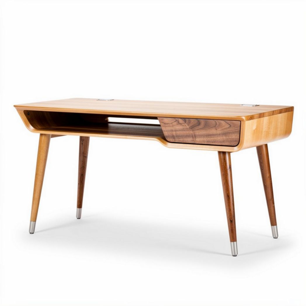 Bureau van gelamineerd hout met 1 lade en afmetingen 120 x 60 x 75cm
